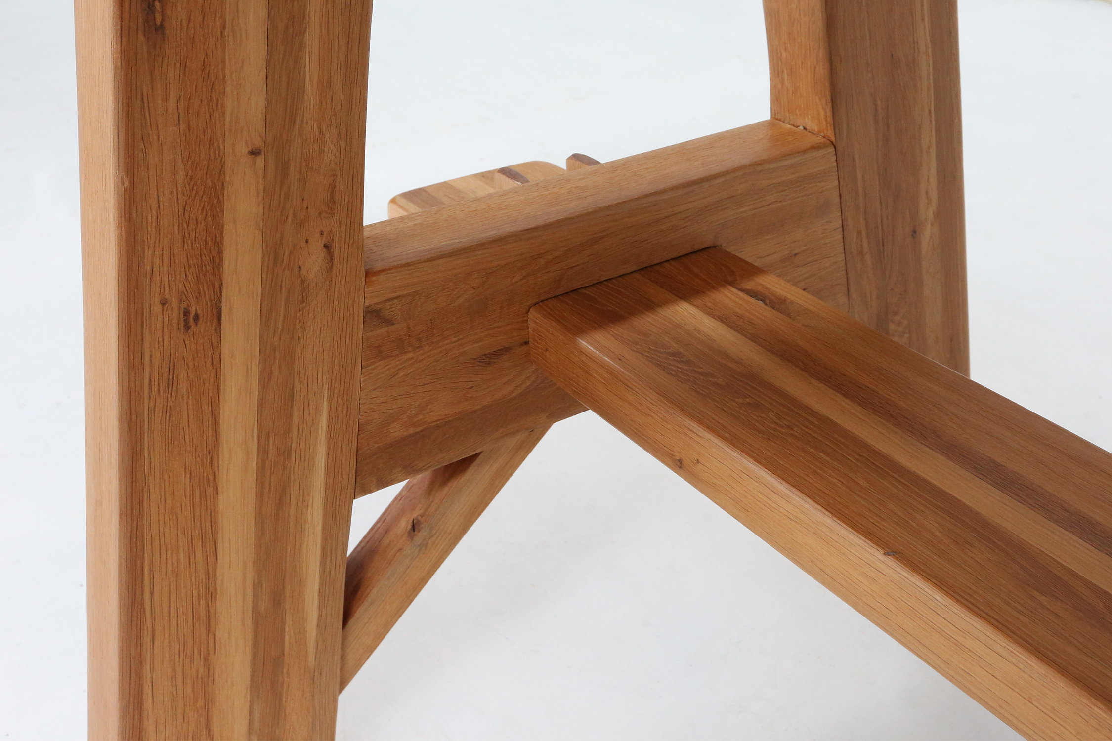 Mid-century brutalist dining table in solid oak, France ca. 1960thumbnail